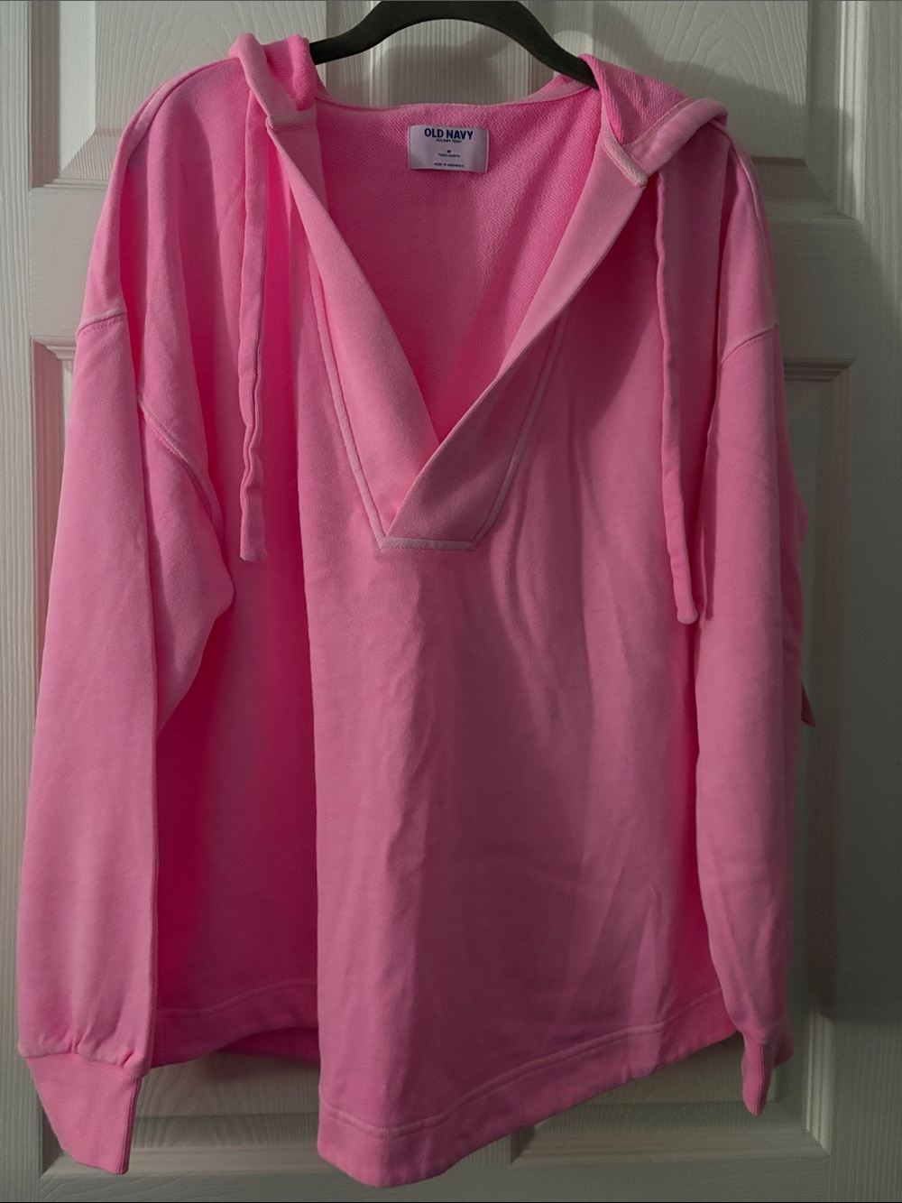 Old Navy Neon Pink Hooded Pullover Sweatshirt